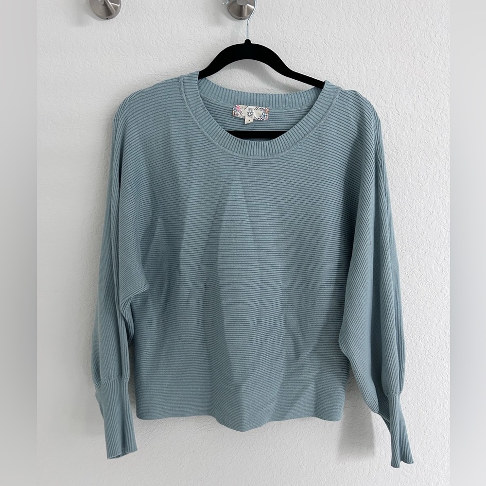 Blue Pink Rose sweater